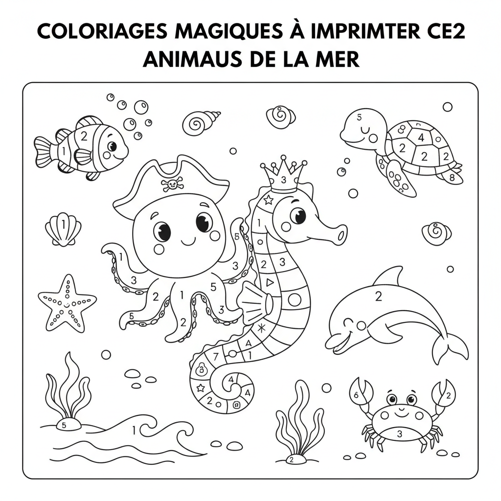 Coloriage coloriages magiques à imprimer ce2 2