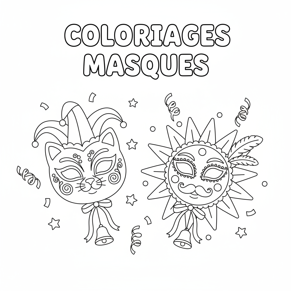 Coloriage Coloriages Masques Gratuit à Imprimer