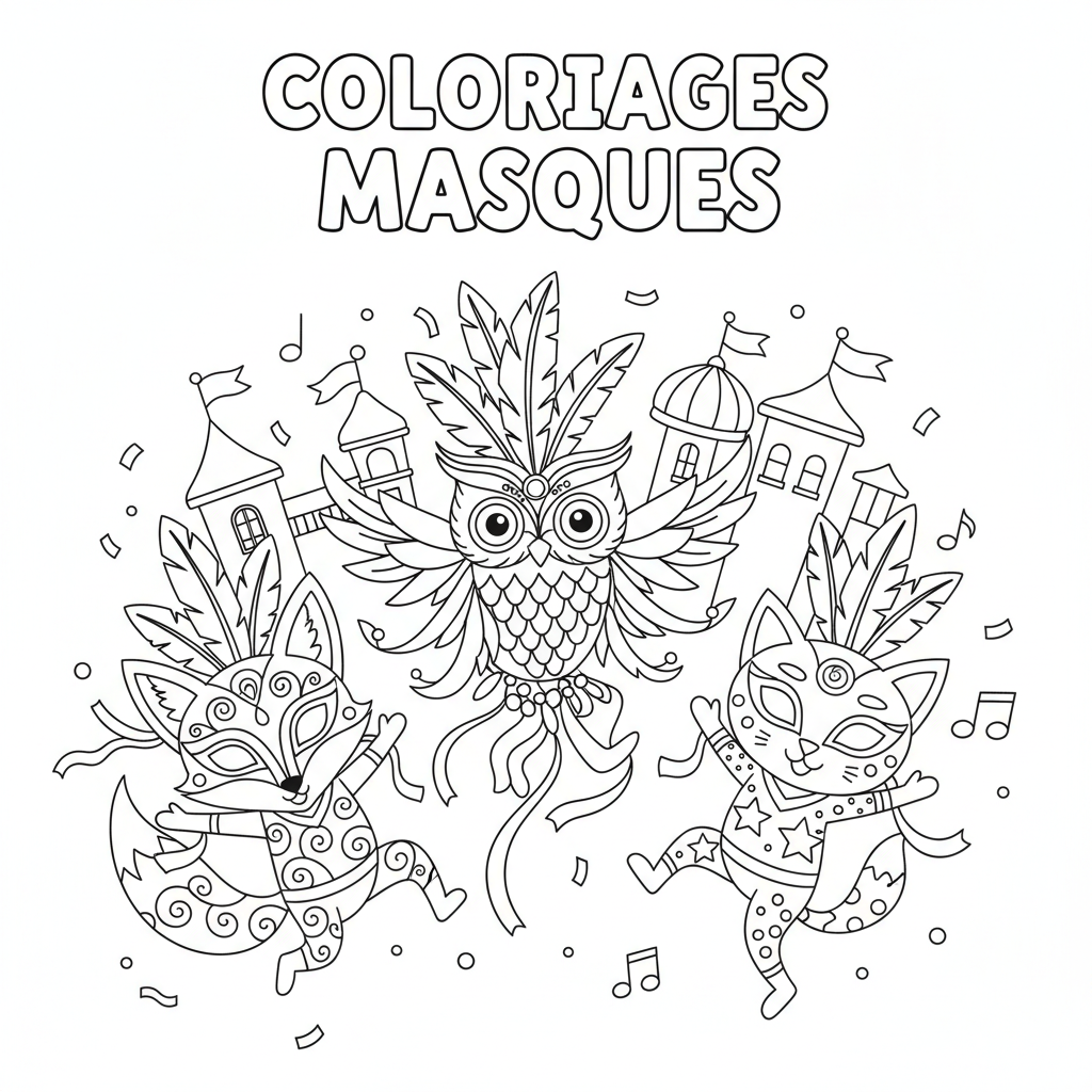 Coloriage coloriages masques 5