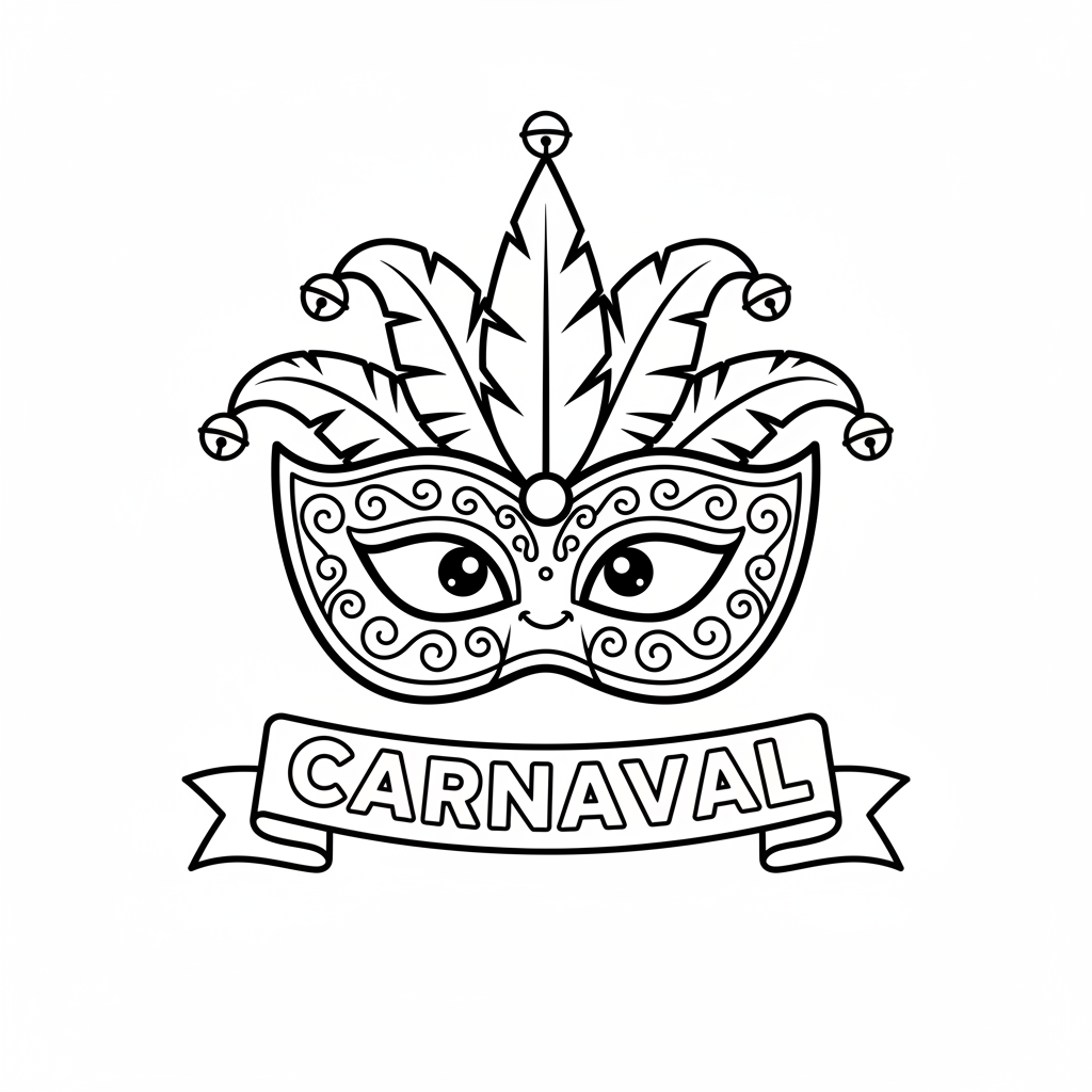 Coloriage Masques Carnaval Gratuit à Imprimer pour Enfants