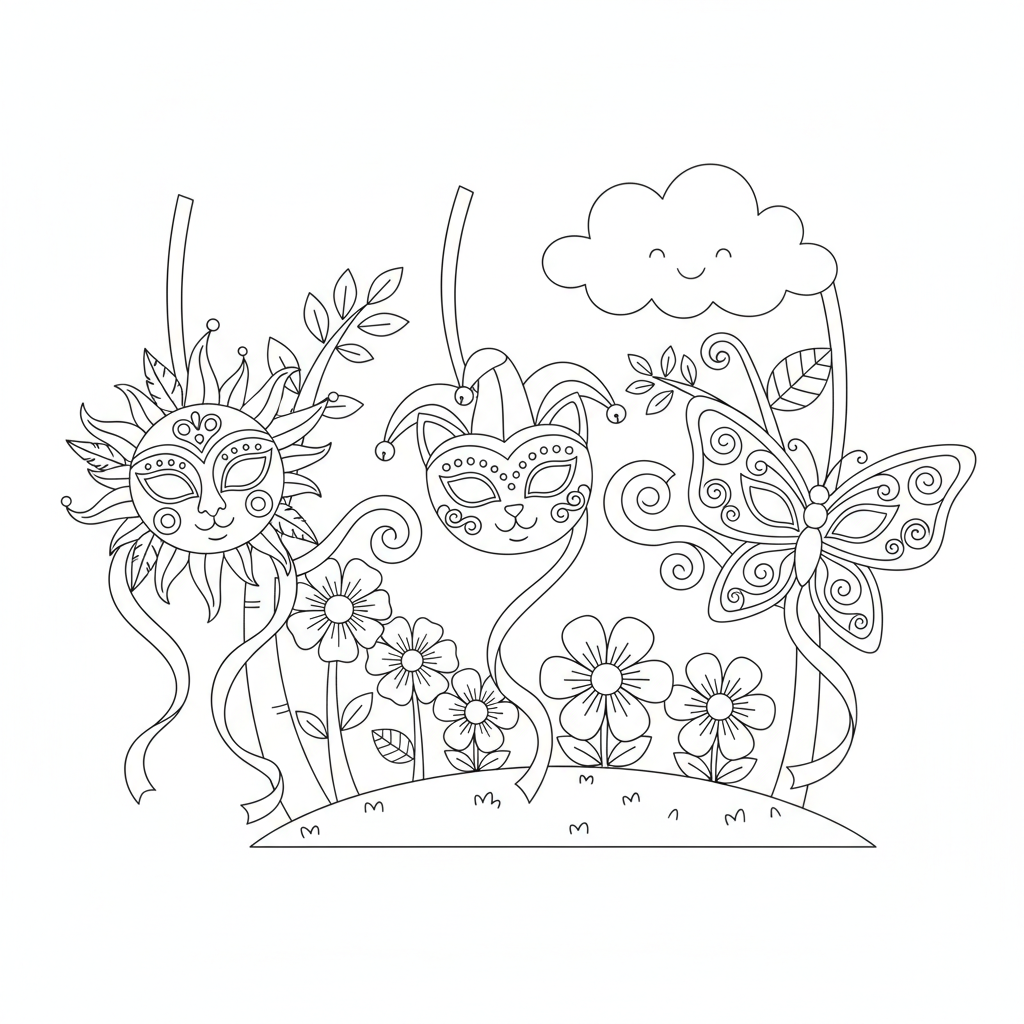 Coloriage coloriages masques carnaval 3