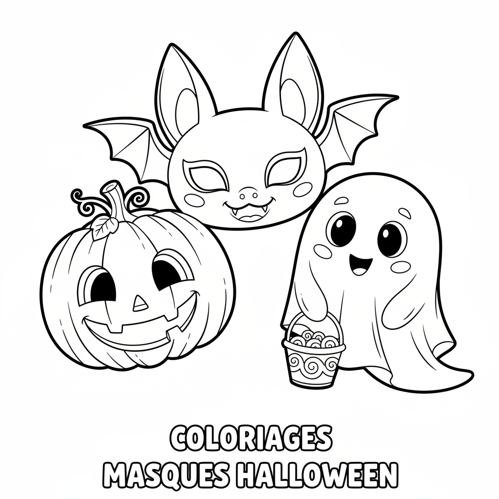 Coloriage coloriages masques halloween 4