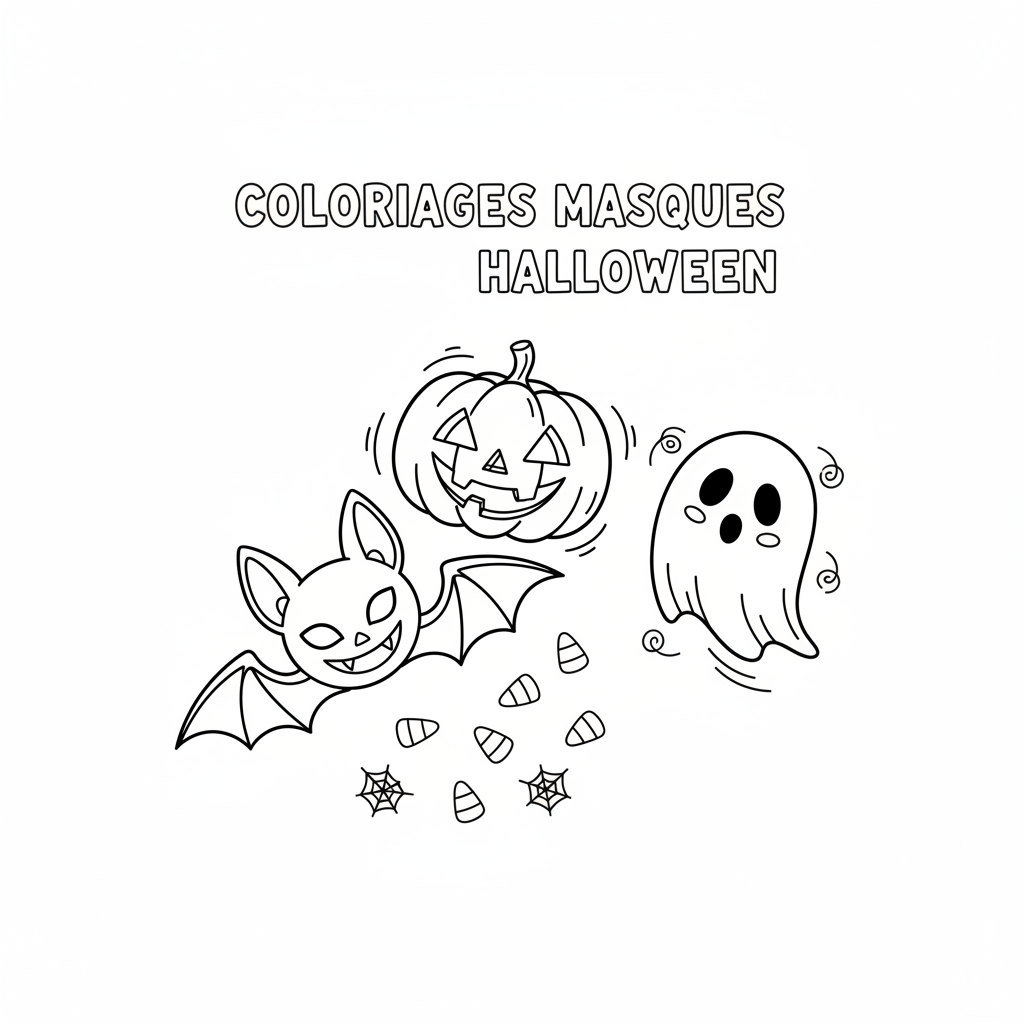 Coloriage coloriages masques halloween 5
