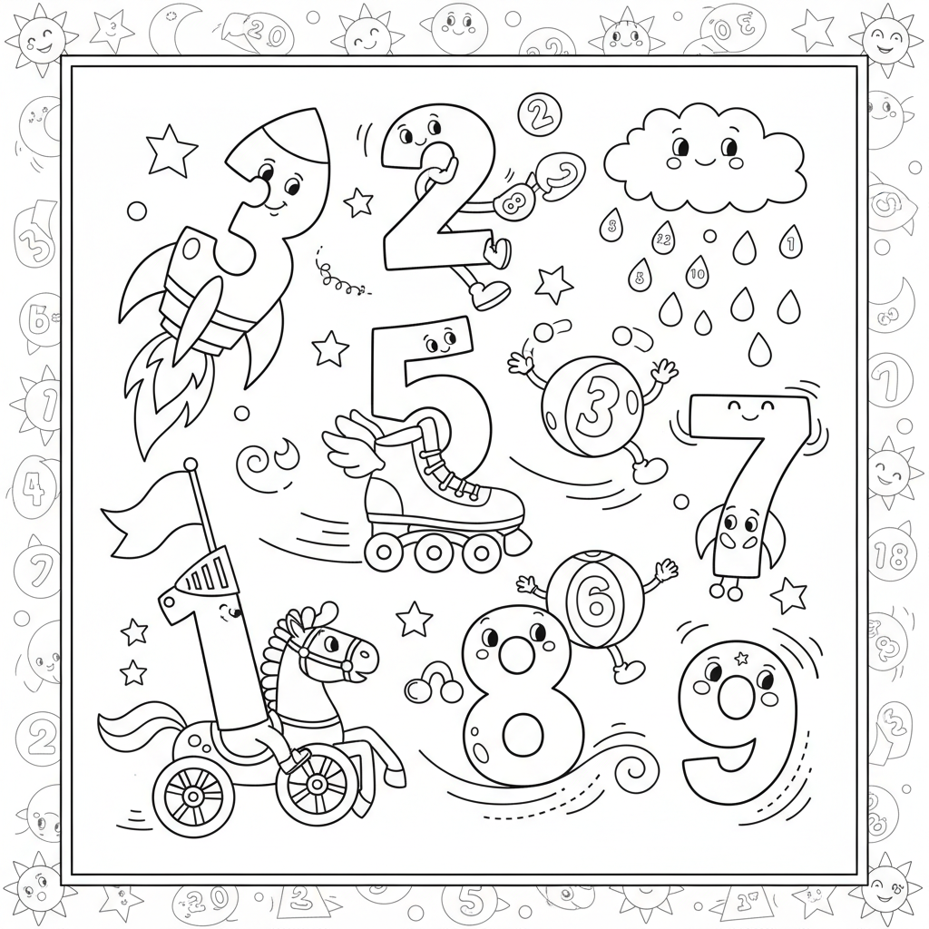 Coloriage coloriages nombres 5