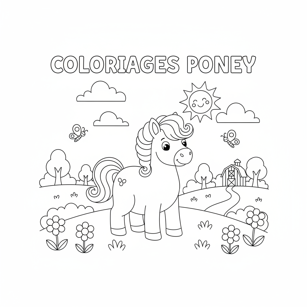 Coloriage coloriages poney 3