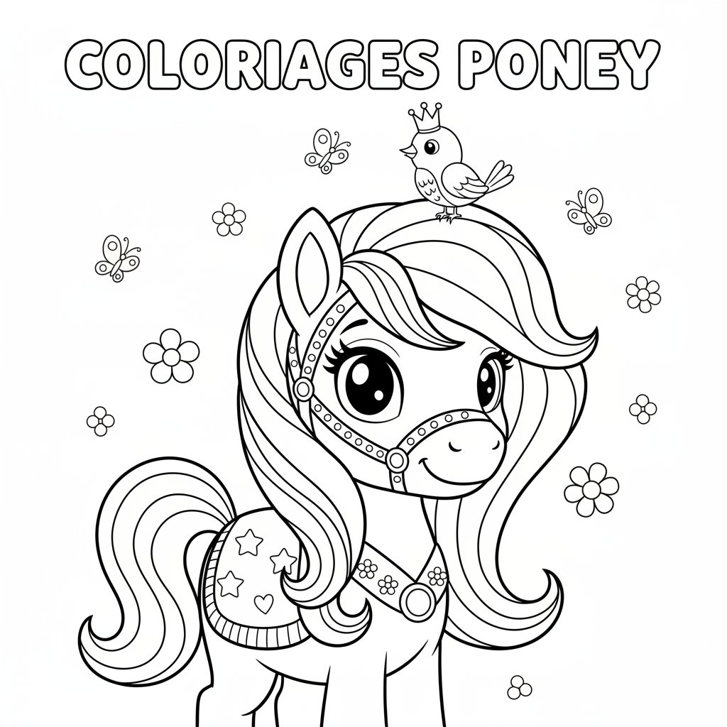 Coloriage coloriages poney 4