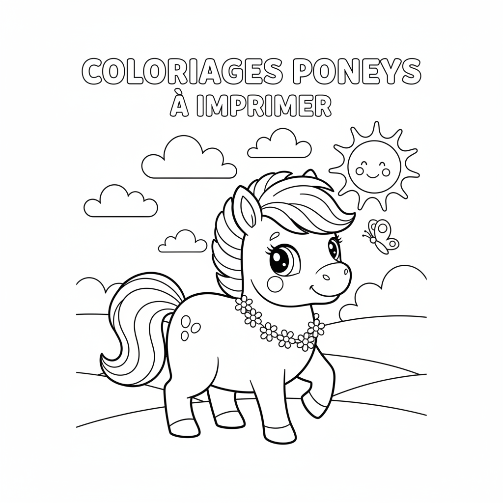 Coloriage coloriages poneys à imprimer