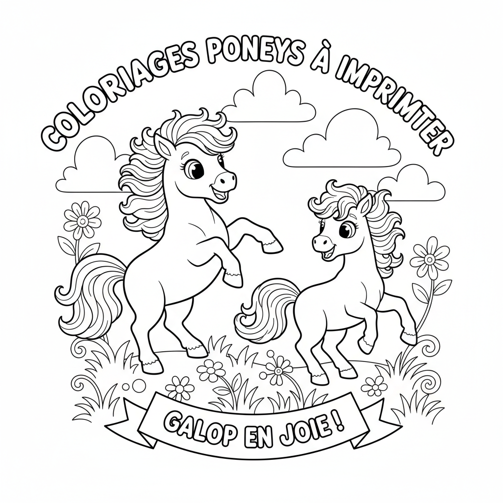 Coloriage coloriages poneys à imprimer 5
