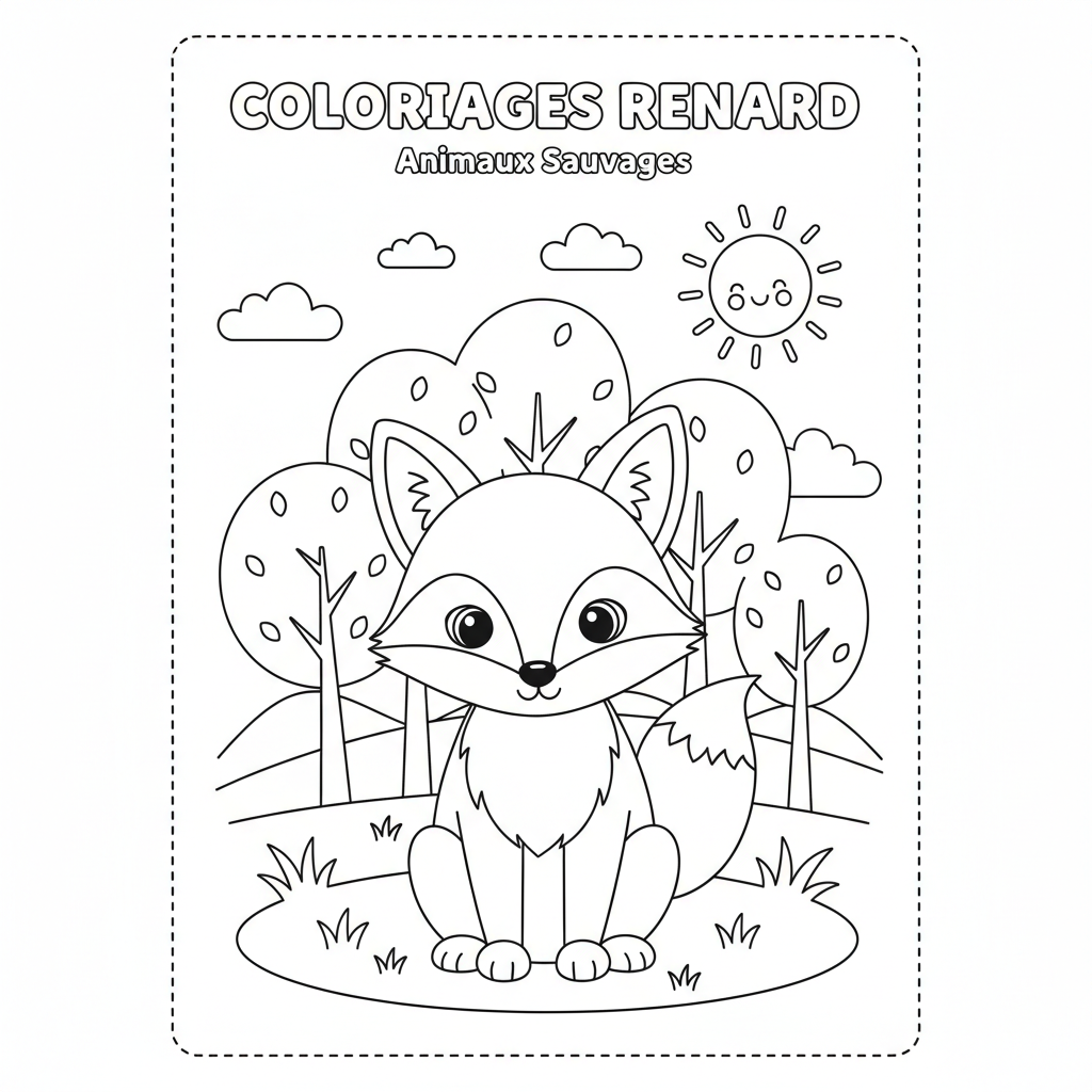 Coloriage coloriages renard 3