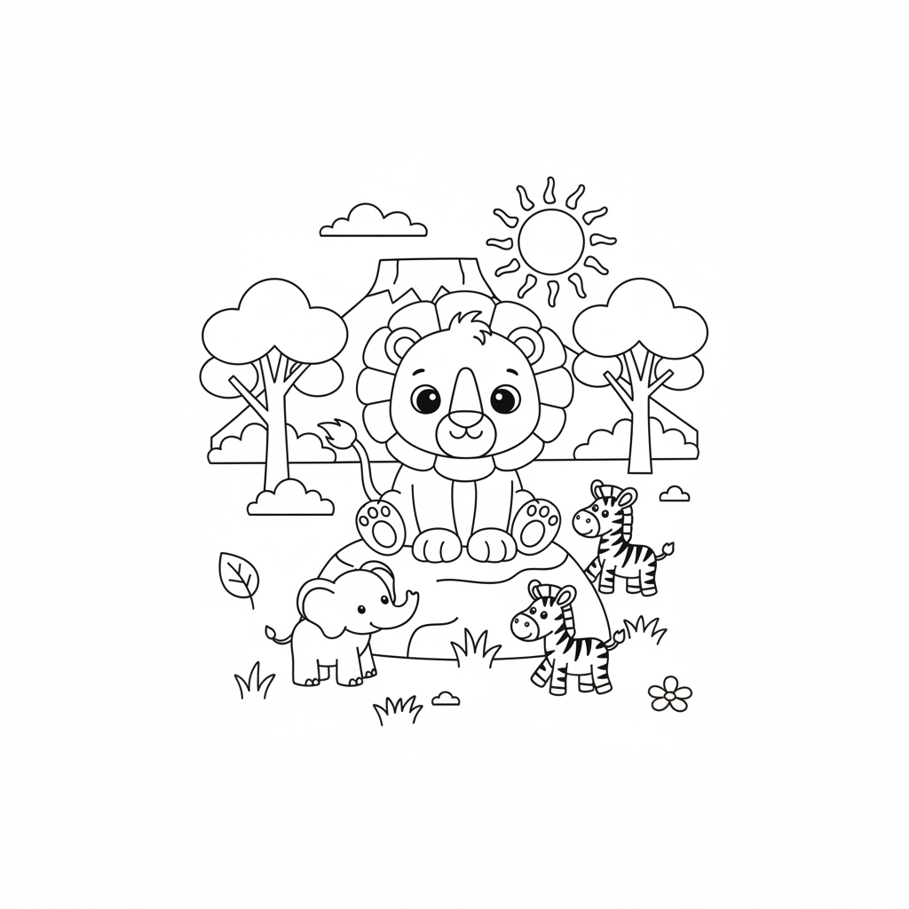 Coloriage Coloriages Roi Lion Gratuit à Imprimer