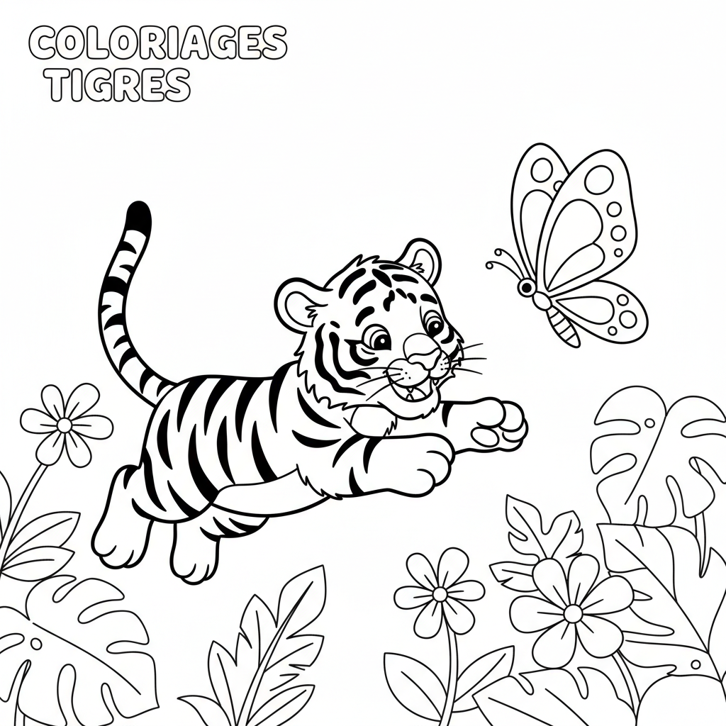 Coloriage coloriages tigres 5