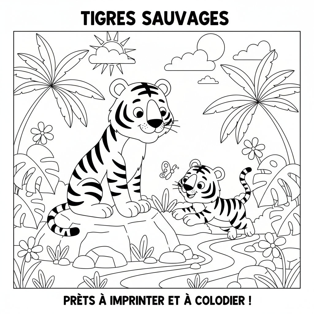Coloriage coloriages tigres à imprimer 3