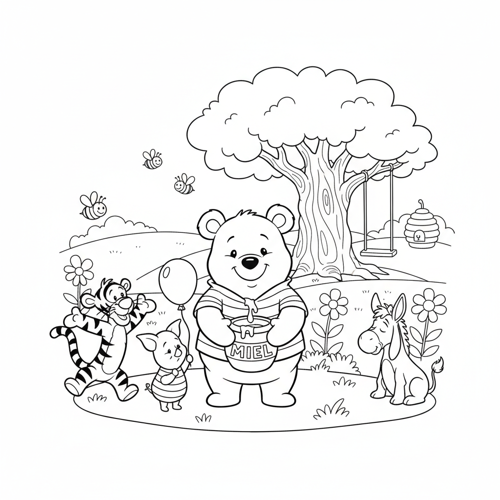 Coloriage coloriages winnie l'ourson 2