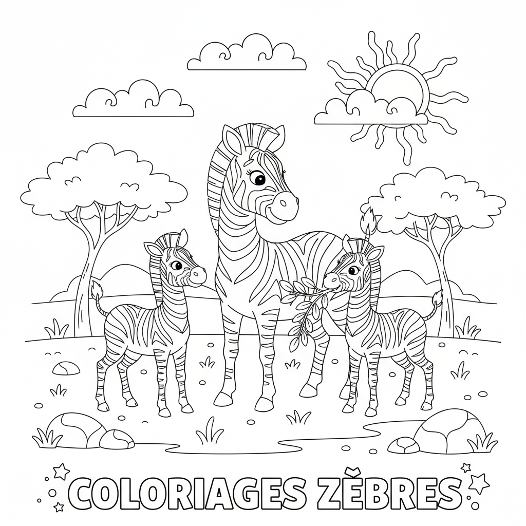 Coloriage coloriages zèbres 2