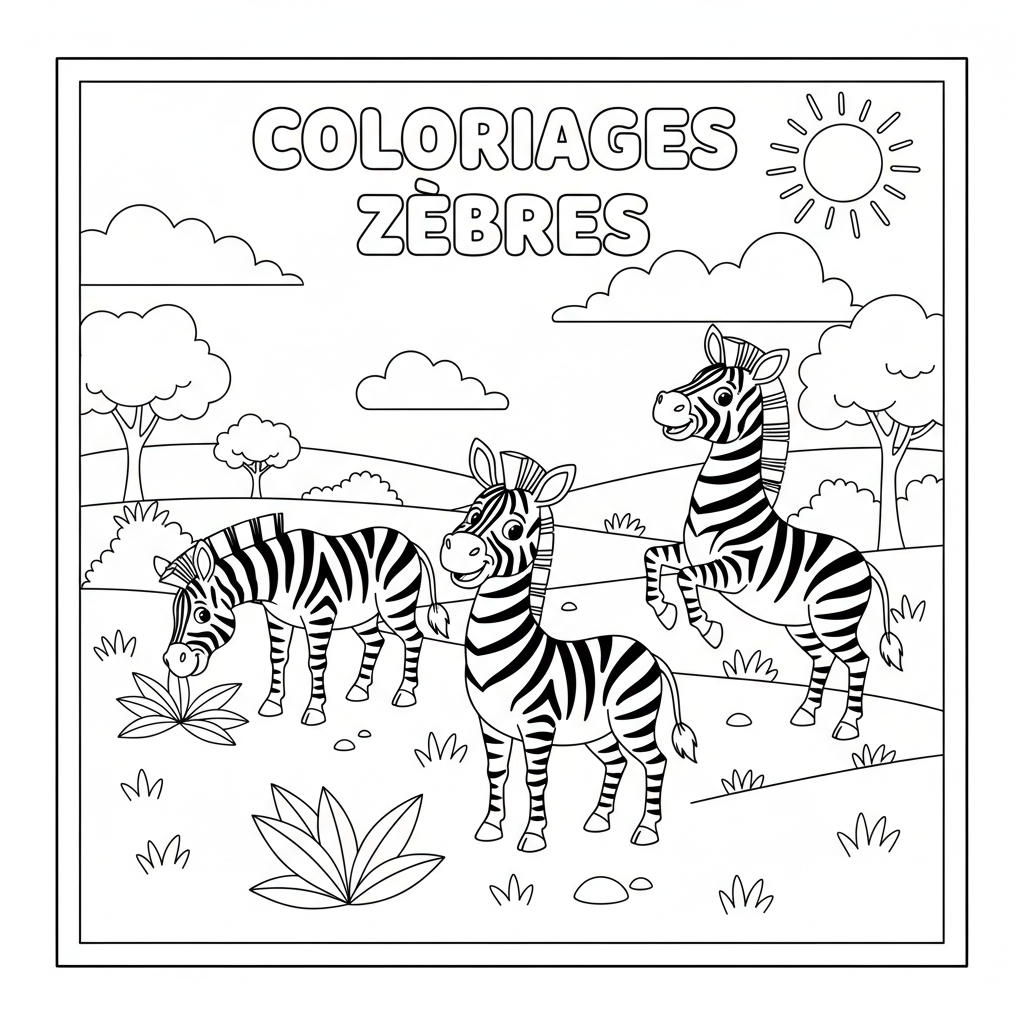 Coloriage coloriages zèbres 3