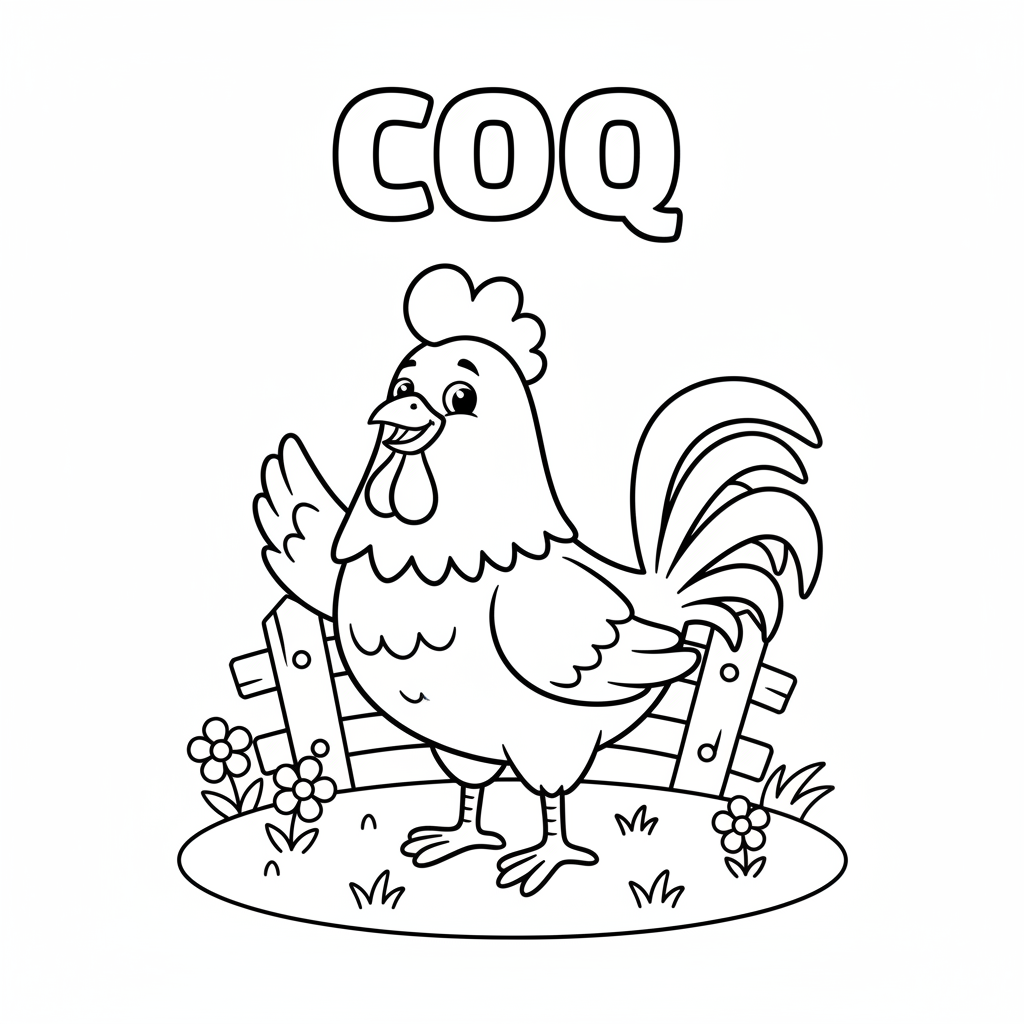 Coloriage coq coloriage