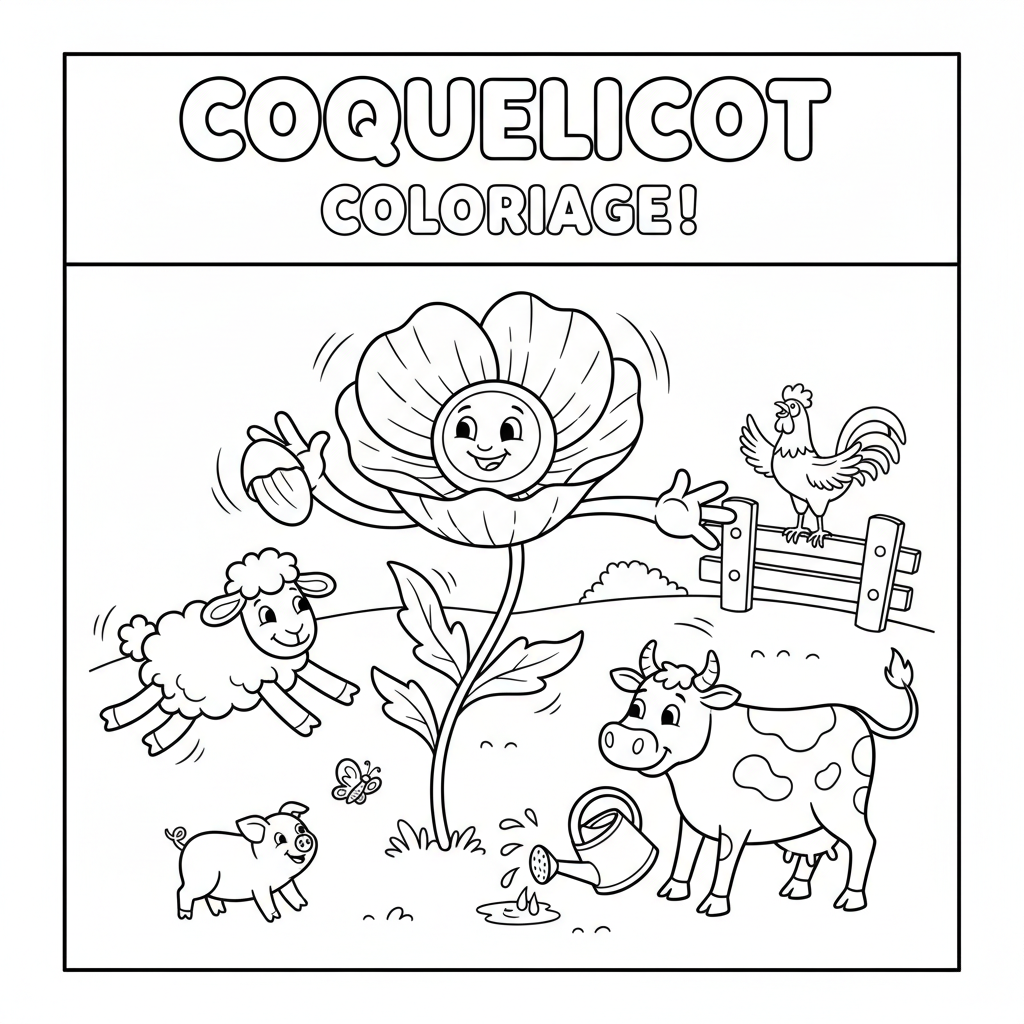 Coloriage coquelicot coloriage 5