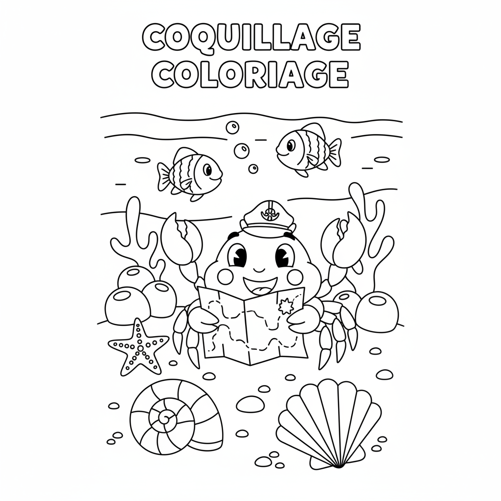 Coloriage coquillage coloriage 3