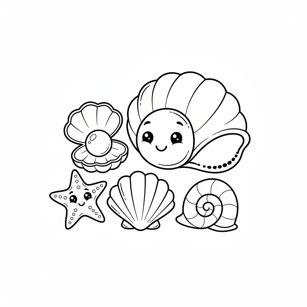 Coloriage coquillages coloriage