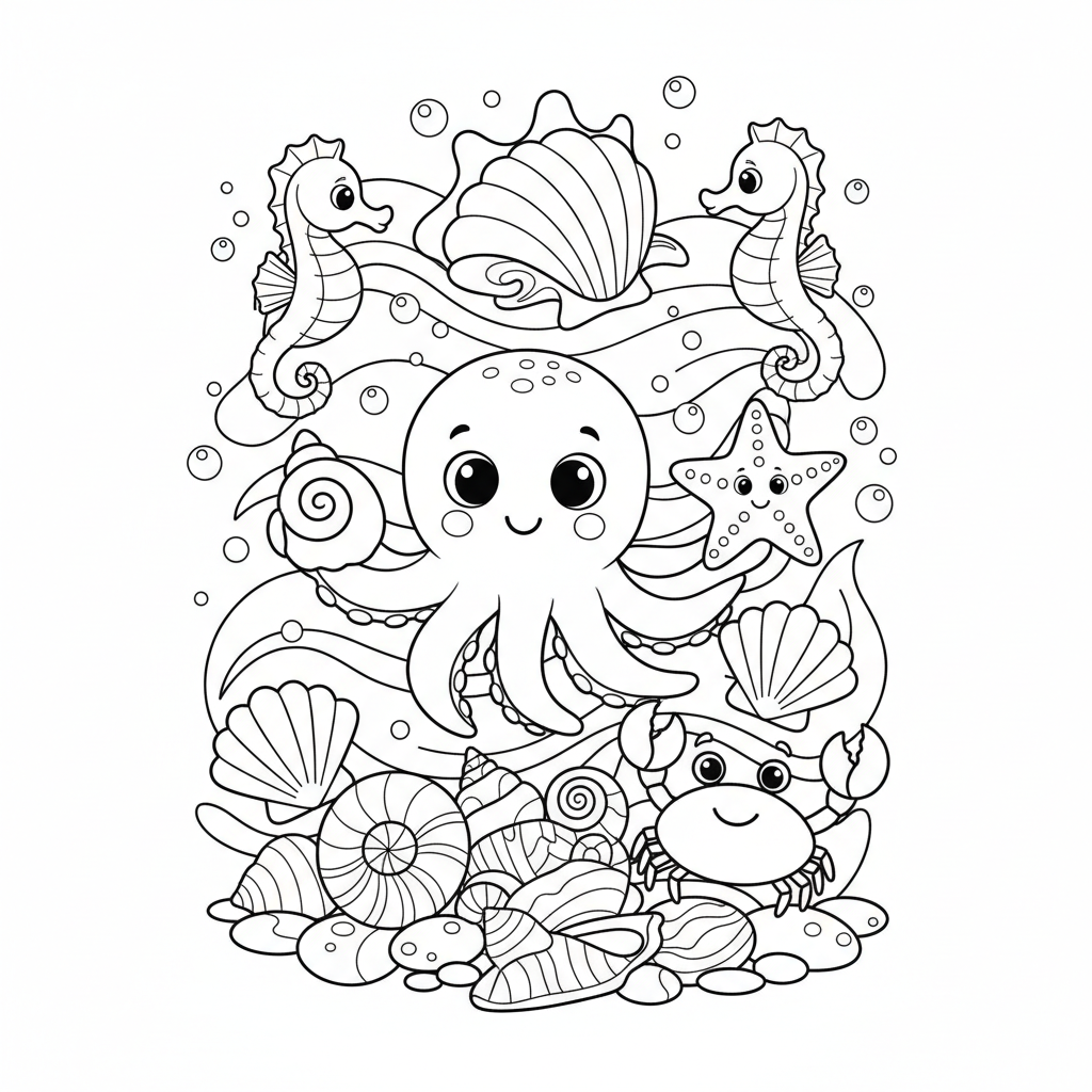 Coloriage coquillages coloriage 2