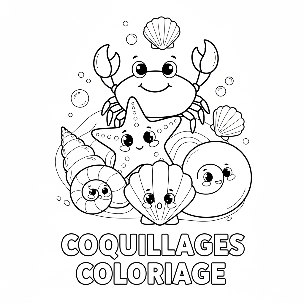Coloriage coquillages coloriage 4