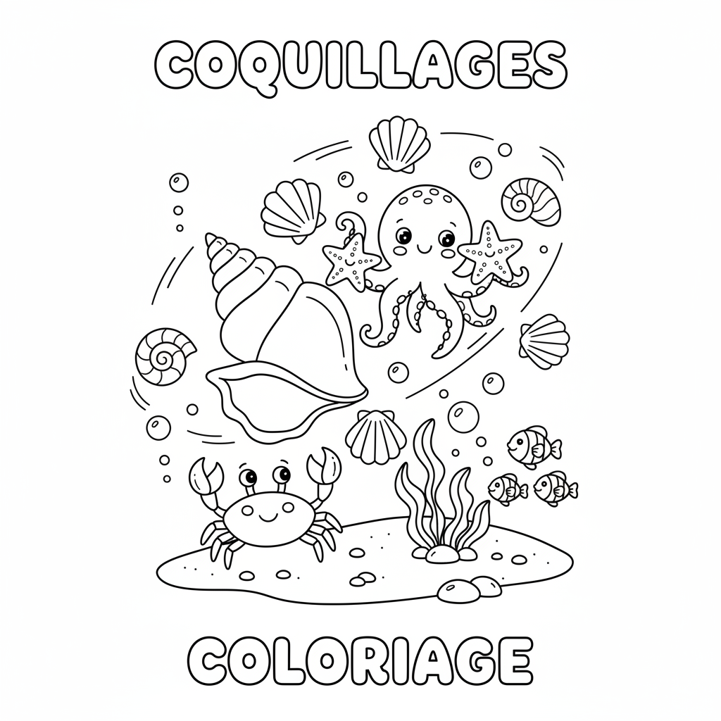 Coloriage coquillages coloriage 5