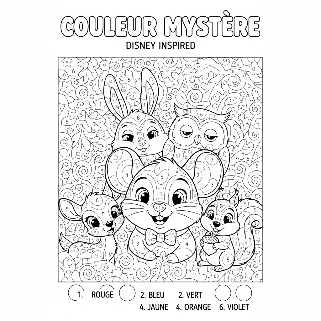 Coloriage couleur coloriage mystere disney 4