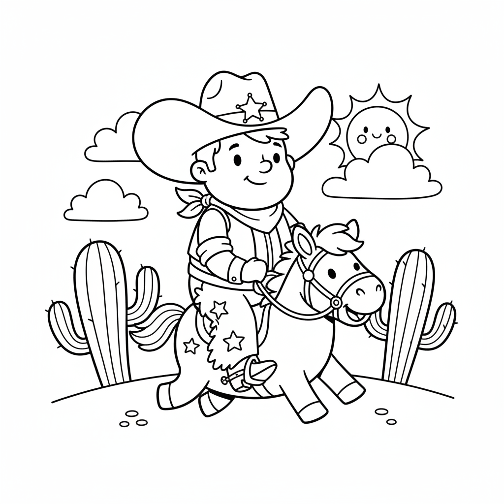 Coloriage cowboy coloriage