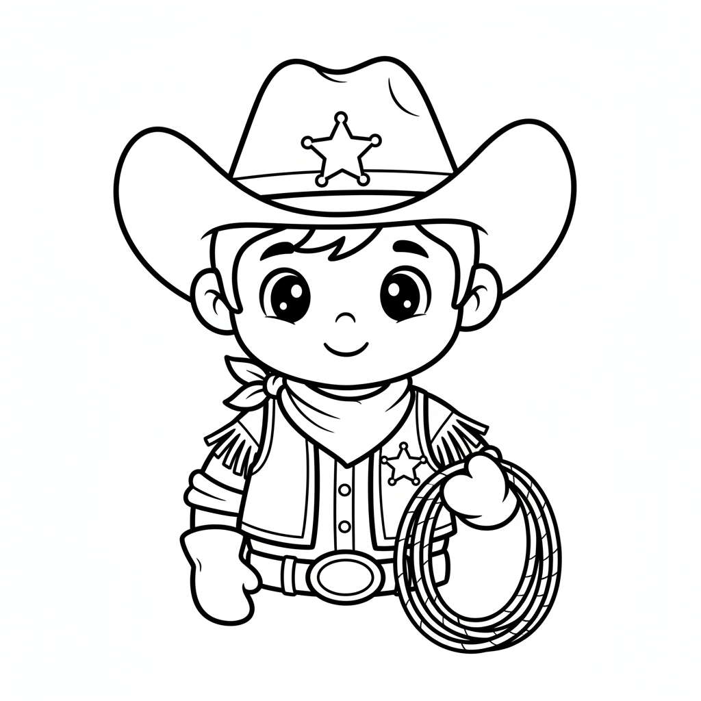 Coloriage cowboy coloriage 4