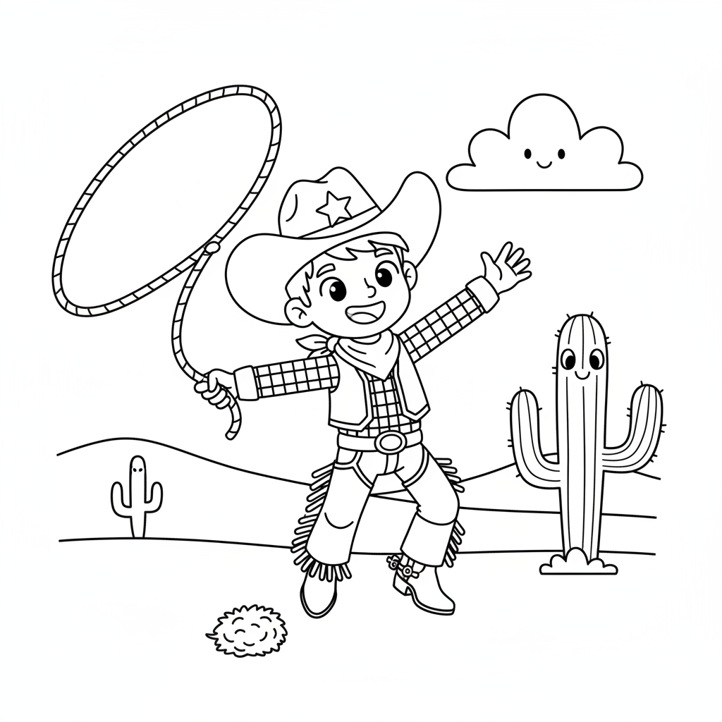 Coloriage cowboy coloriage 5