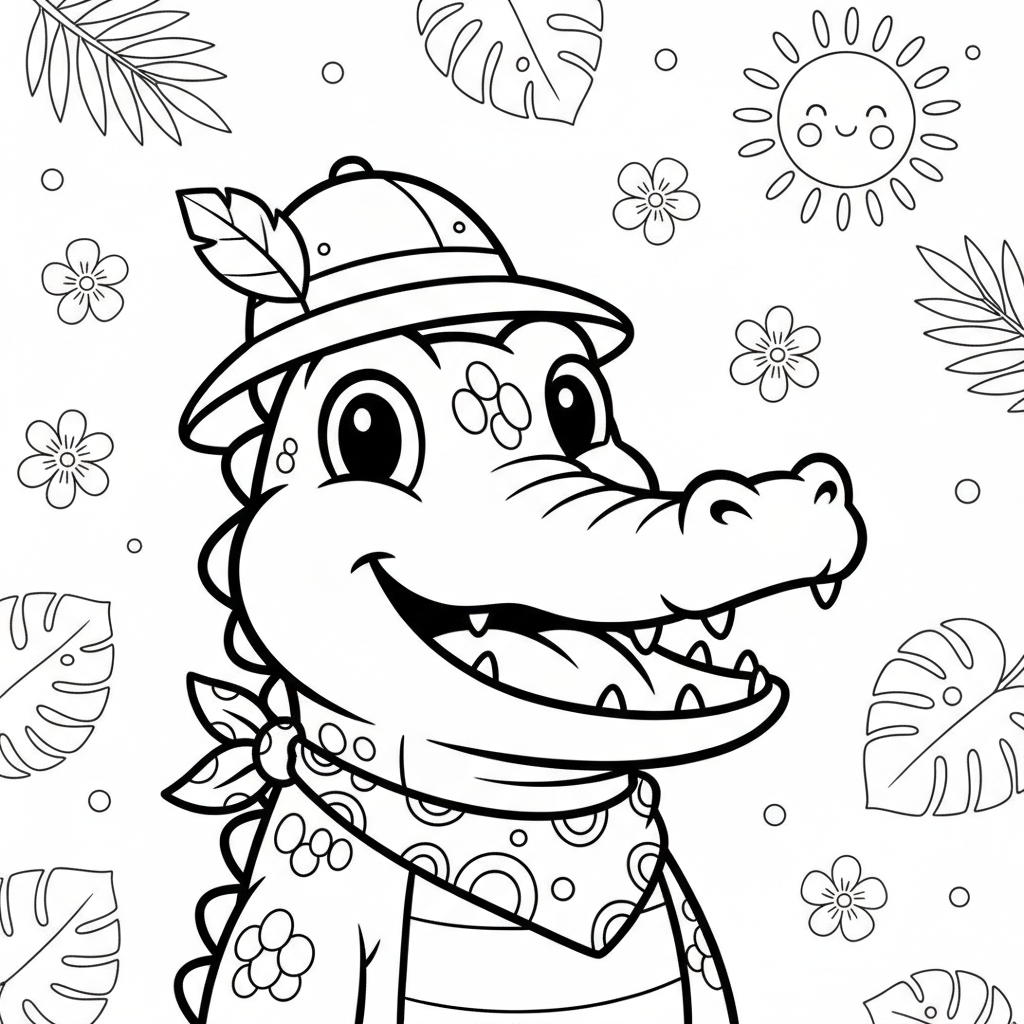 Coloriage crocodile coloriage 4