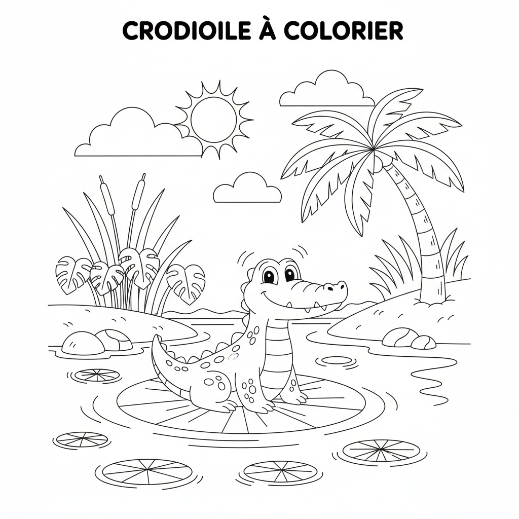 Coloriage crocodile coloriage à imprimer 3