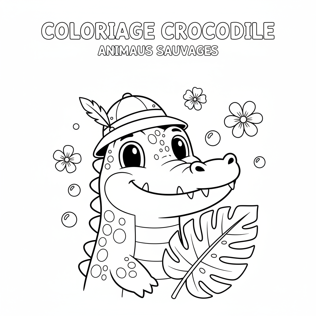 Coloriage crocodile coloriage à imprimer 4