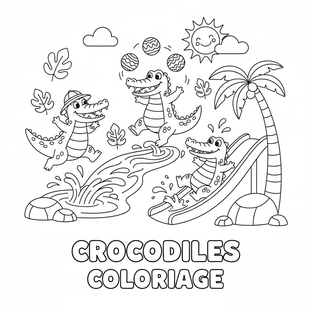 Coloriage crocodiles coloriage 5