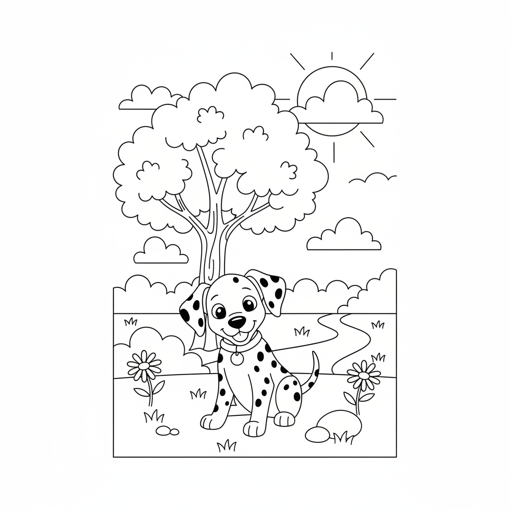 Coloriage dalmatien coloriage 3