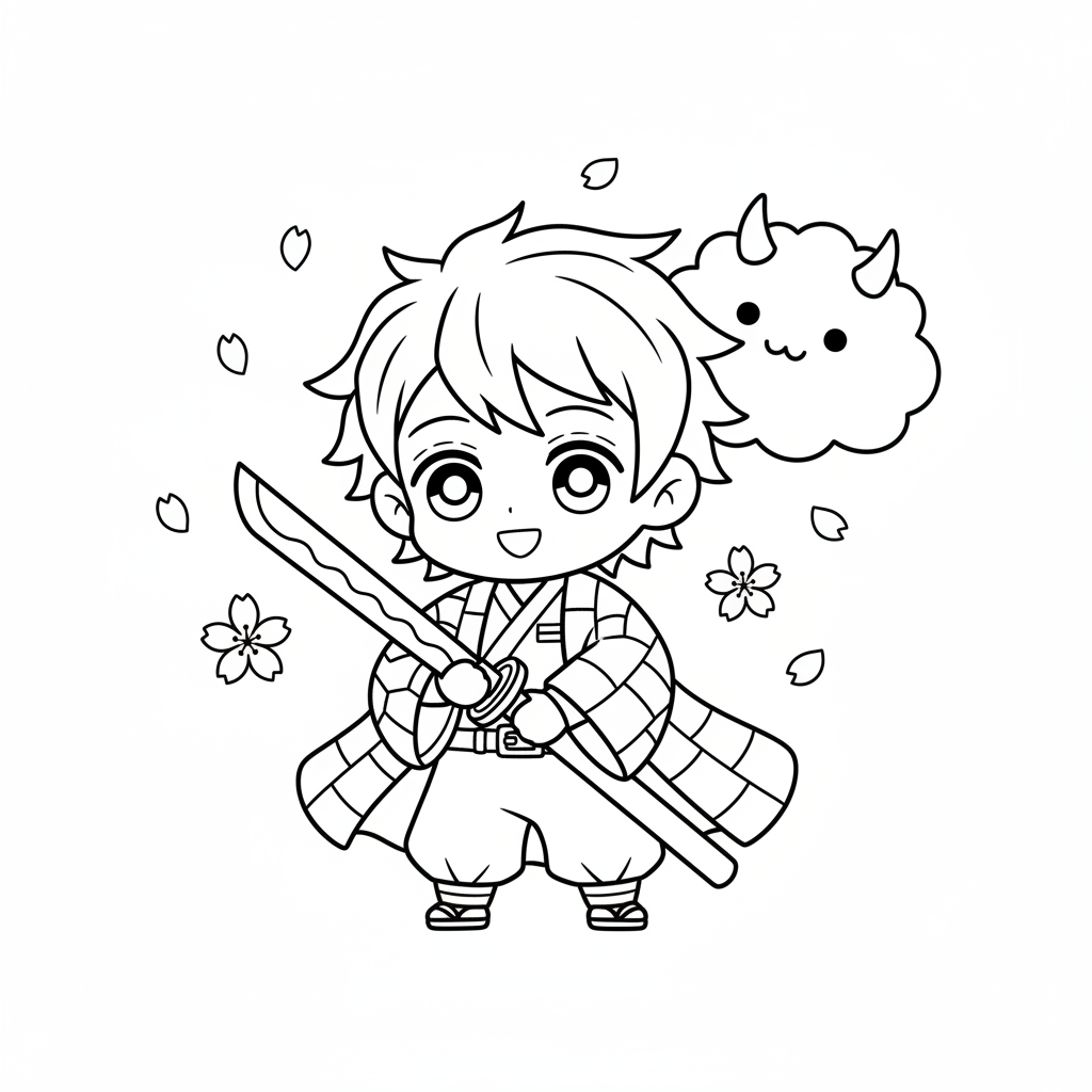 Coloriage demon slayer coloriage