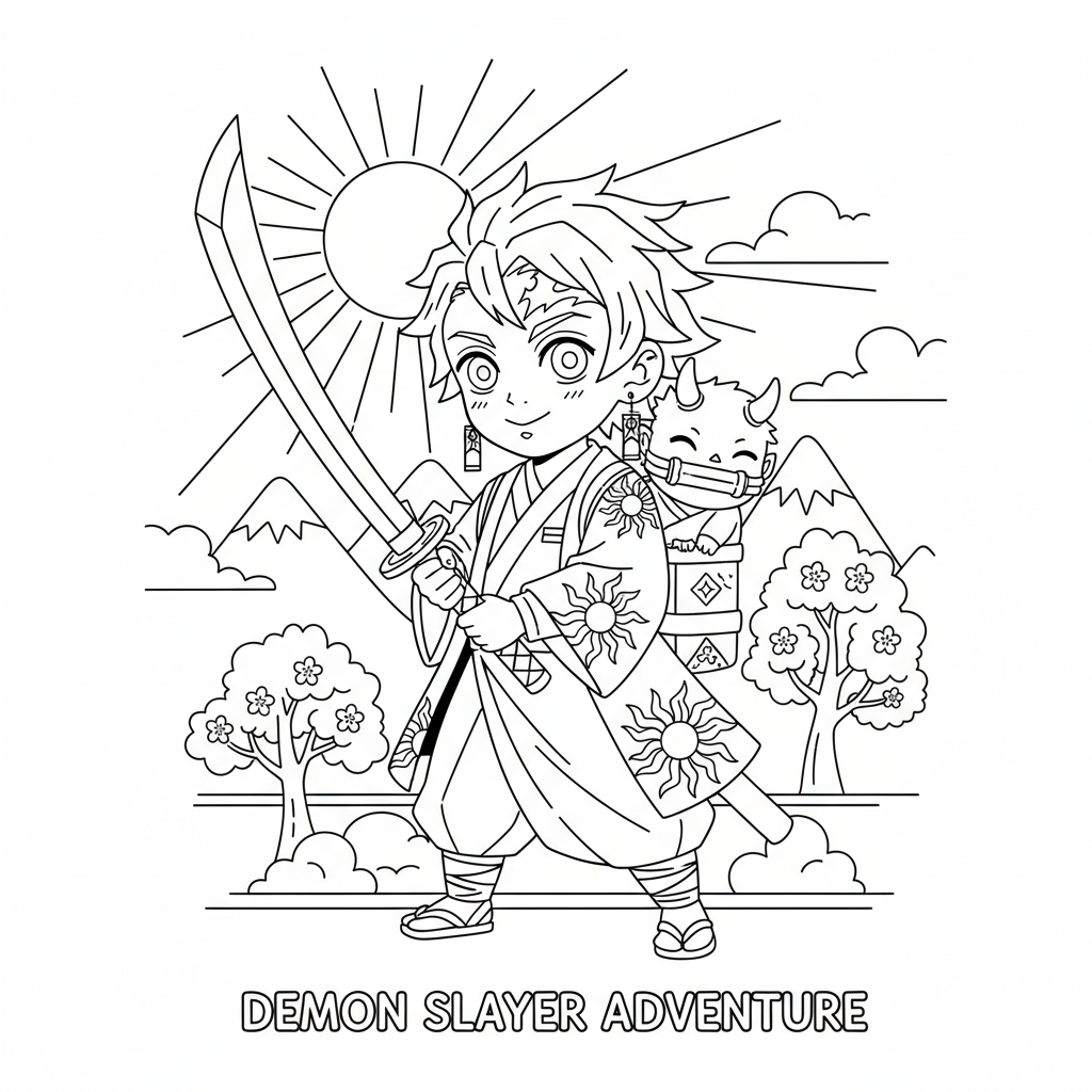 Coloriage demon slayer coloriage 2