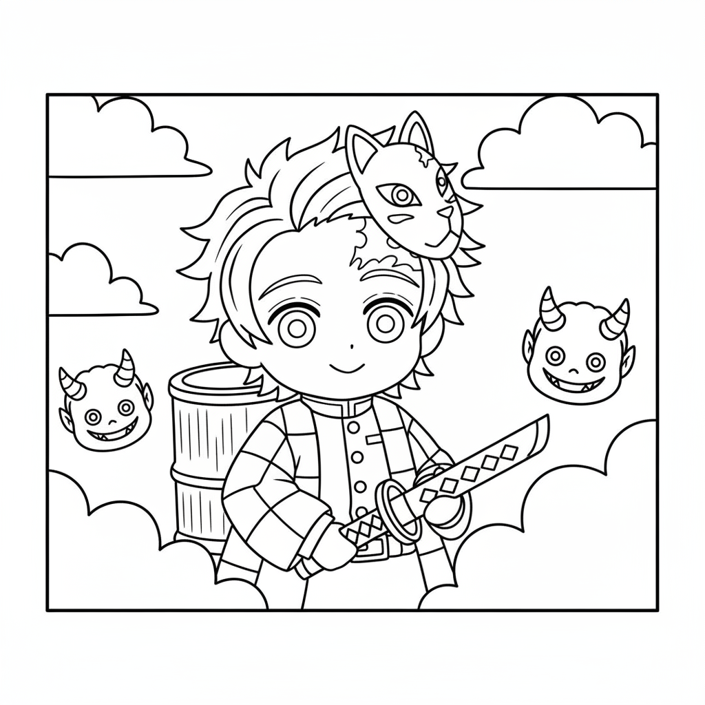 Coloriage demon slayer coloriage tanjiro