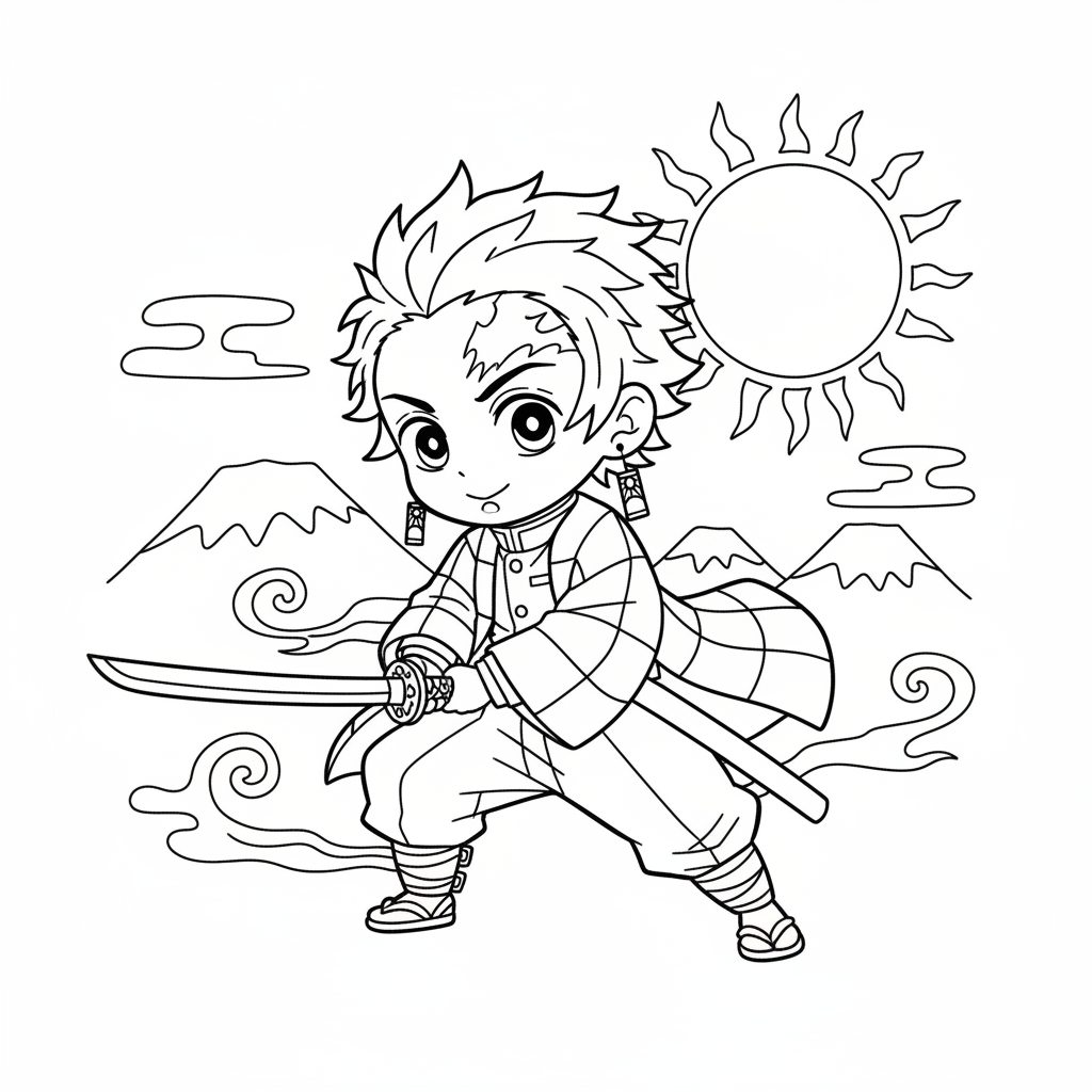 Coloriage demon slayer coloriage tanjiro 2