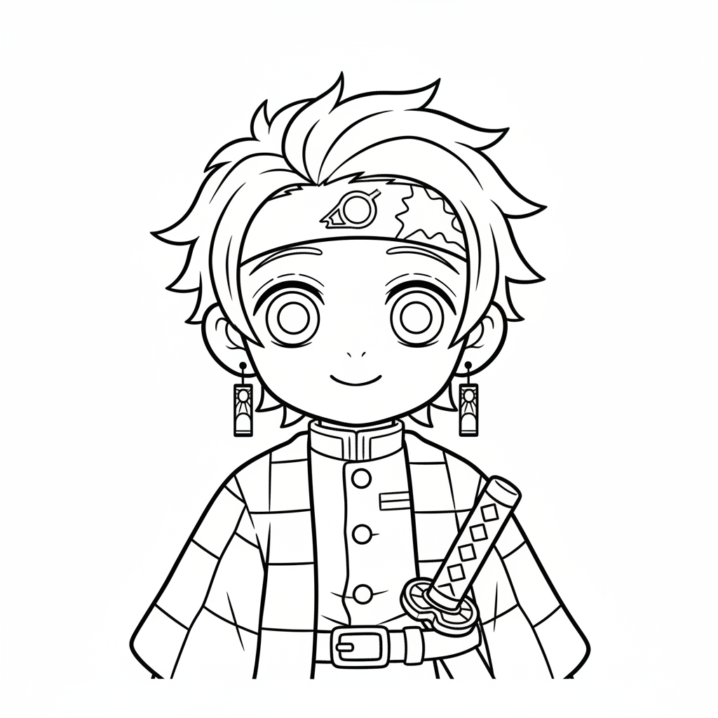 Coloriage demon slayer coloriage tanjiro 4
