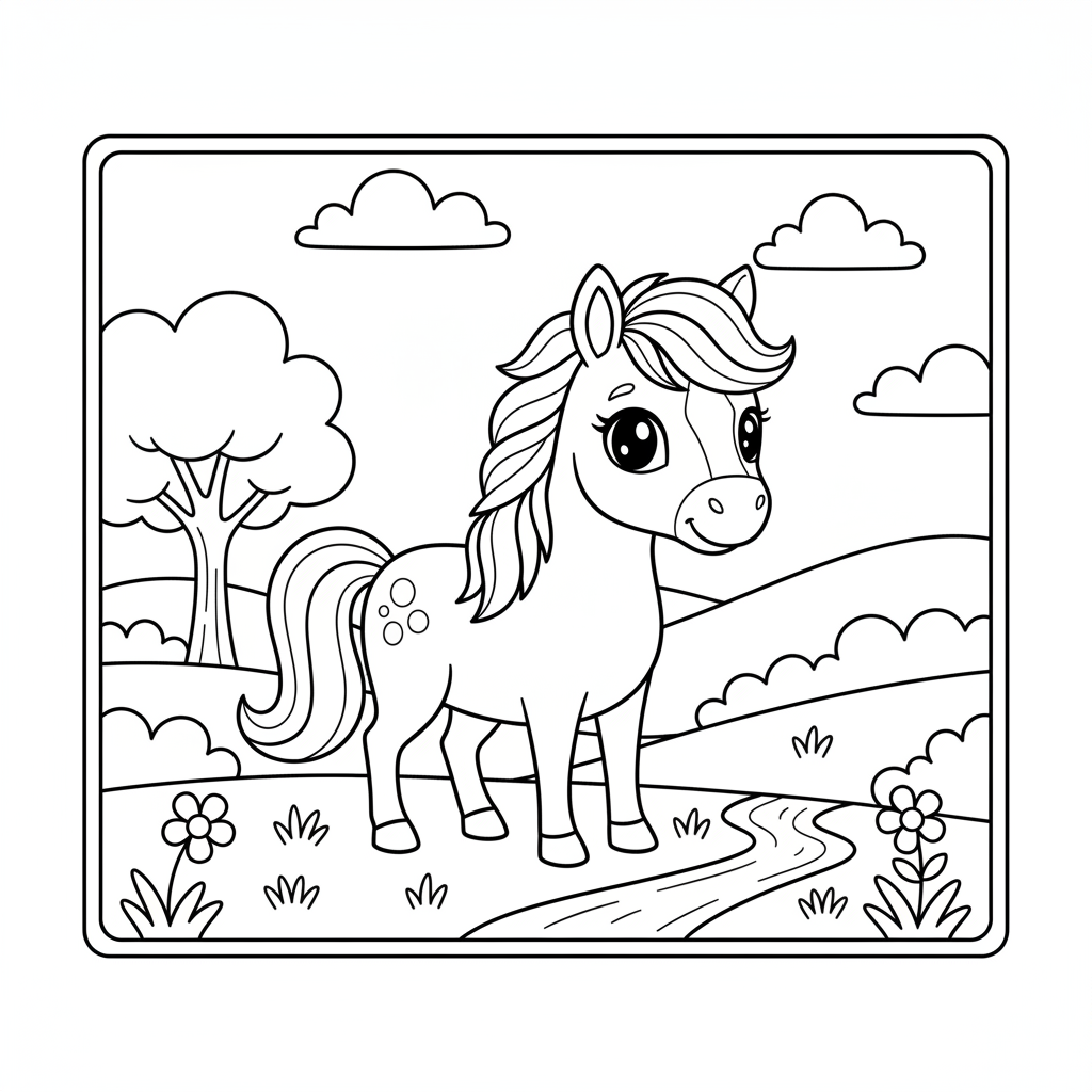 Coloriage dessin cheval coloriage 3