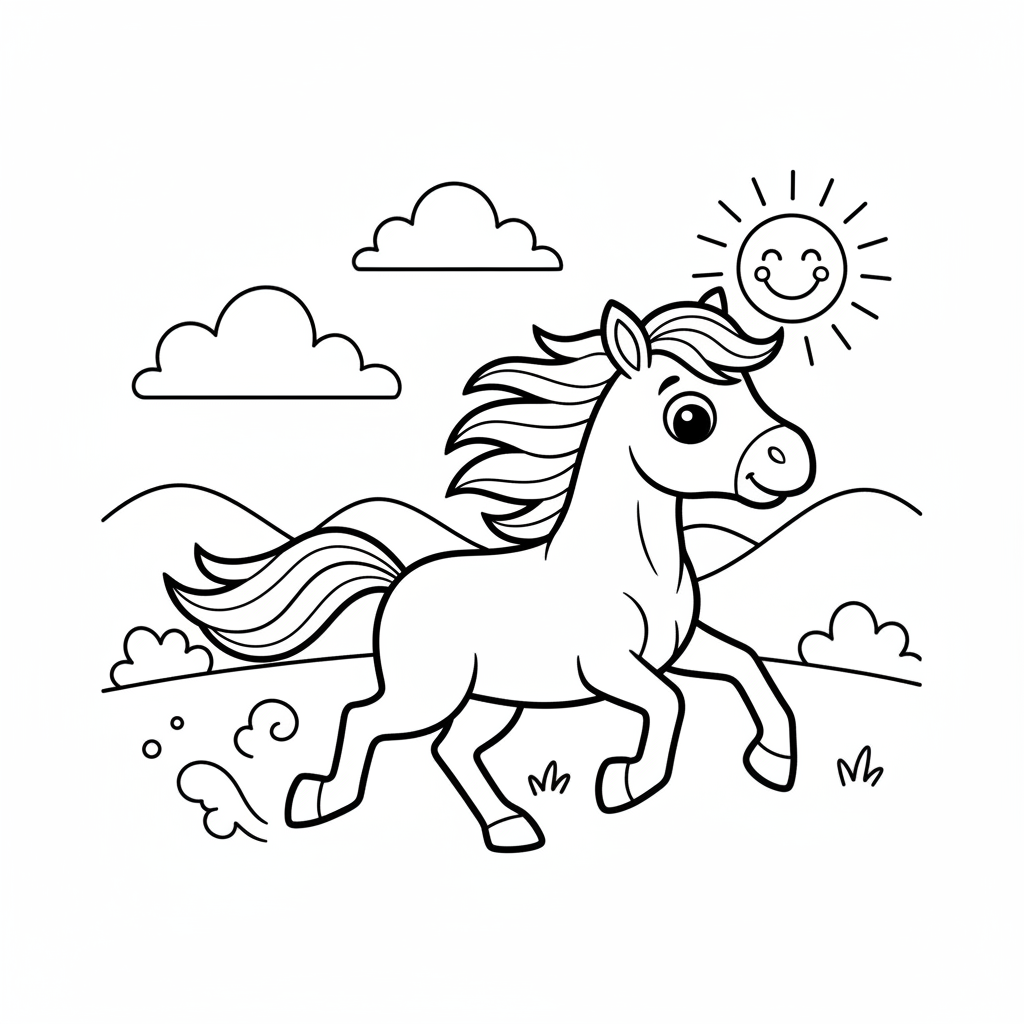 Coloriage dessin coloriage cheval 5