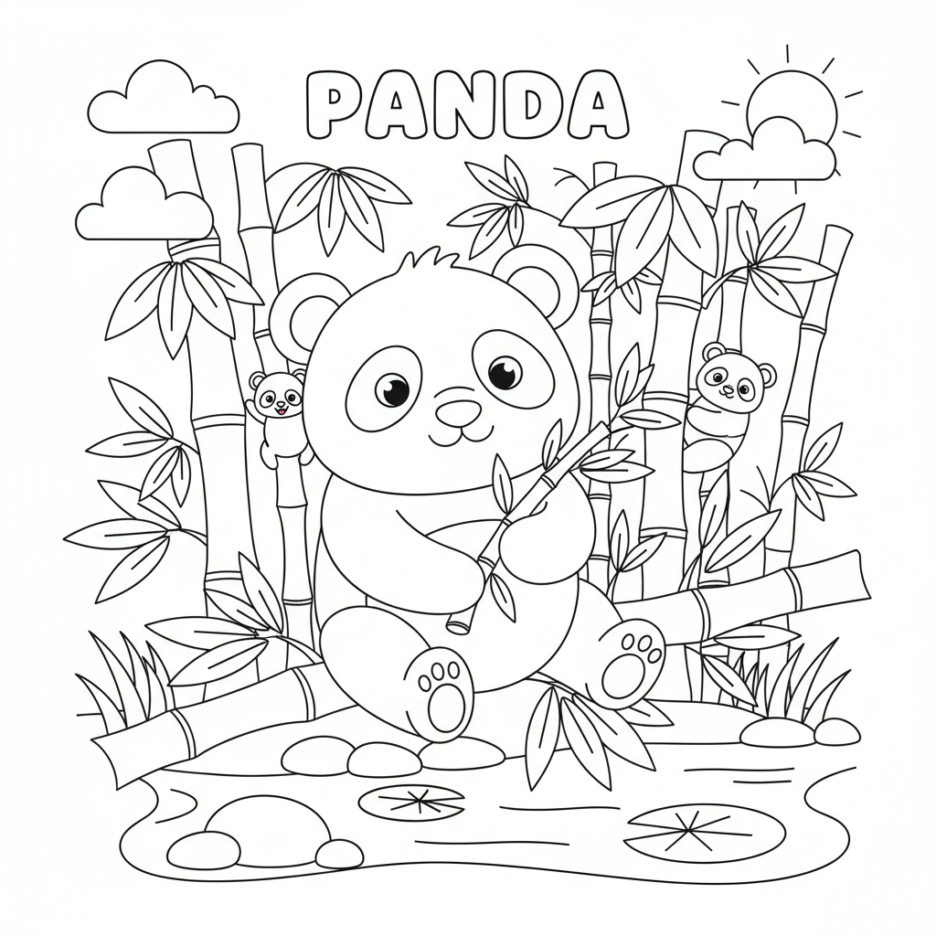 Coloriage dessin coloriage panda 2