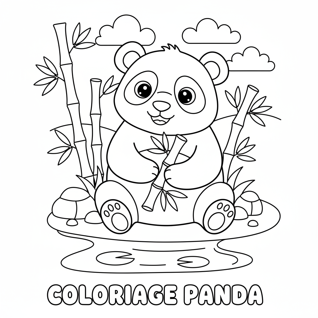 Coloriage dessin coloriage panda 3