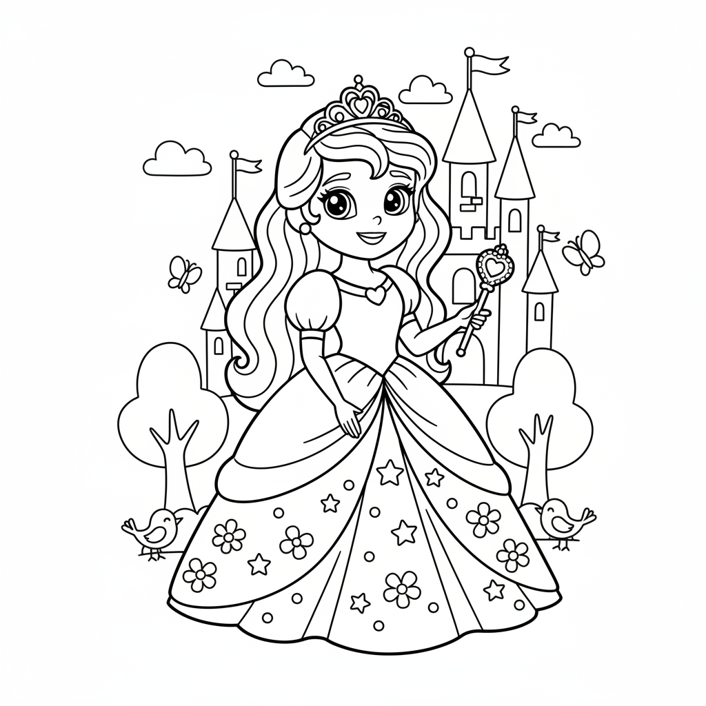 Coloriage dessin coloriage princesse disney 1
