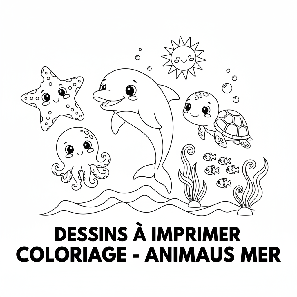 Dessins A Imprimer Coloriage Animaux de la Mer Gratuit
