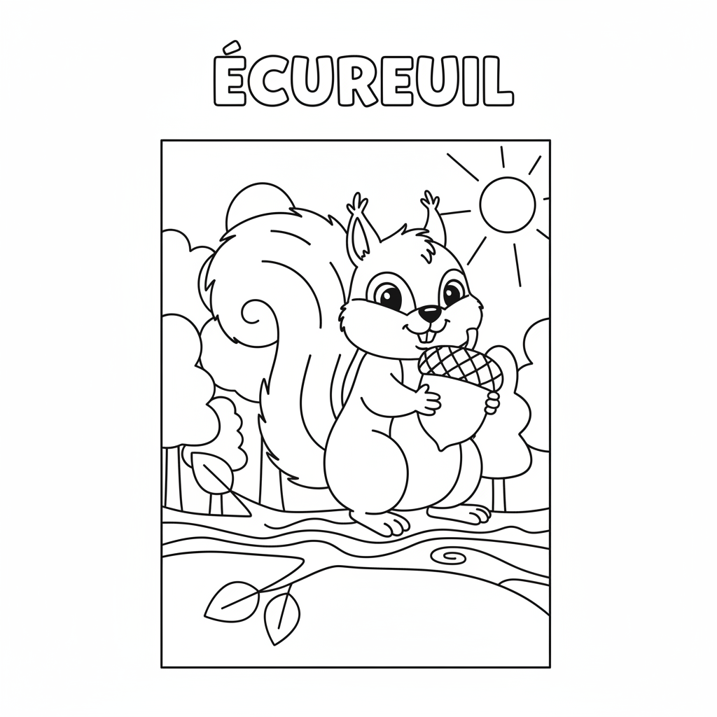 Coloriage écureuil coloriage 2