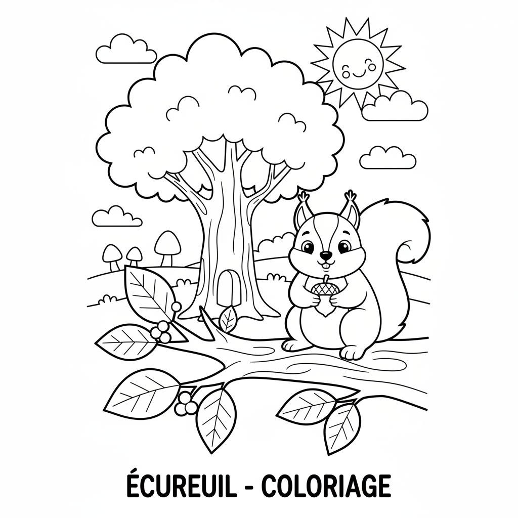 Coloriage écureuil coloriage 3