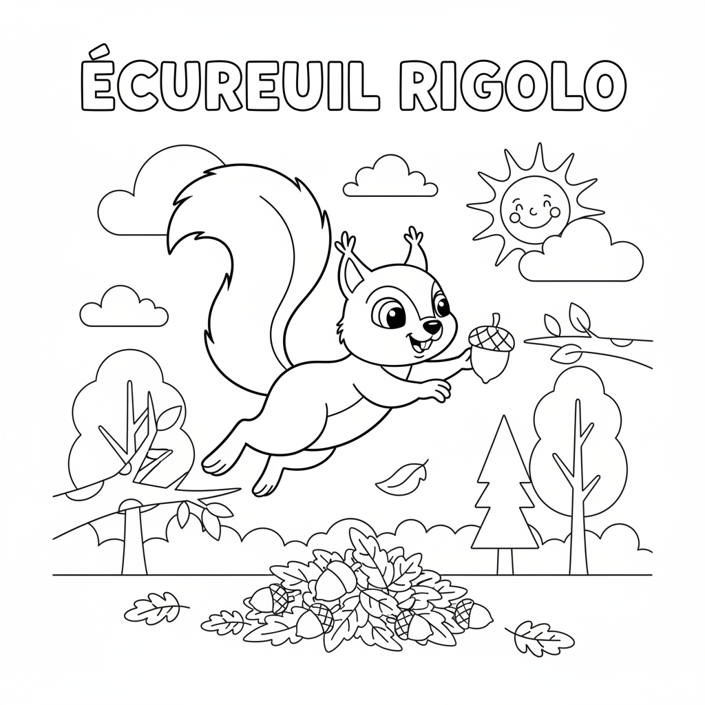 Coloriage écureuil coloriage 5