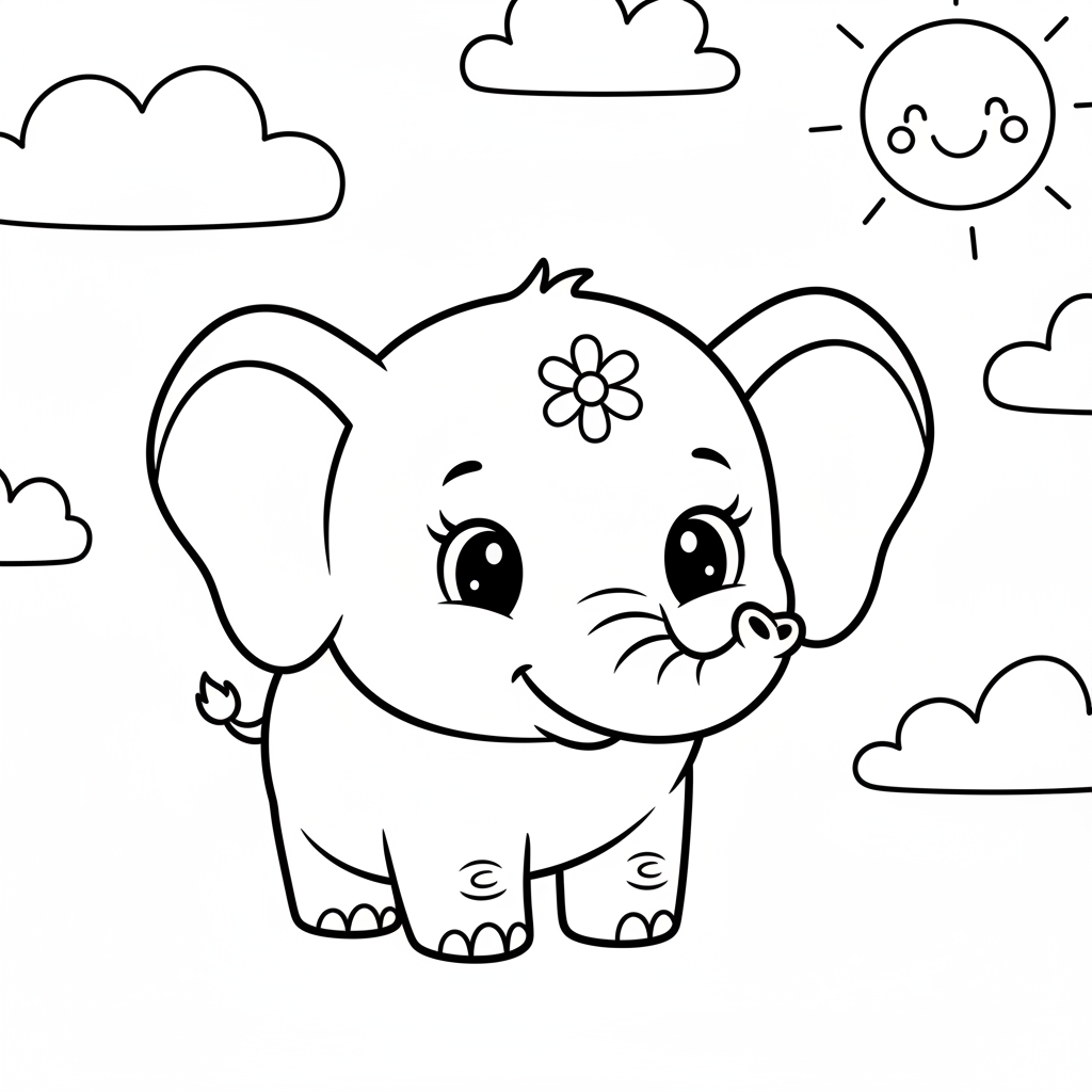 Coloriage éléphant coloriage